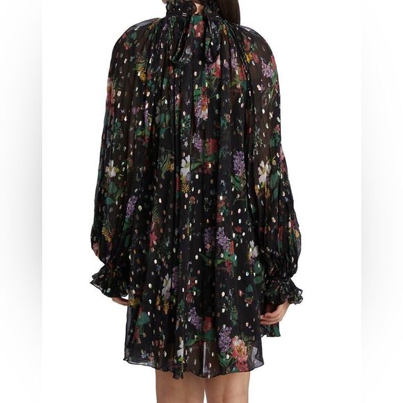 Amur Yael Sheer Pleated A-Line Dress size 6 - Picture 4 of 13